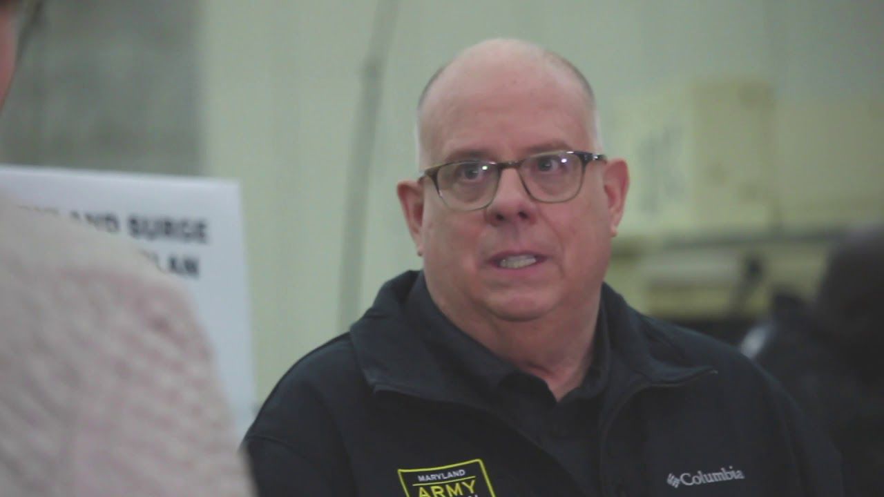 Governor Hogan Reviews Plans for Coronavirus Field Hospital